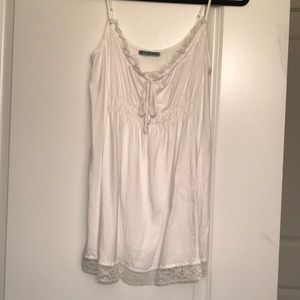 Velvet white lace trimmed top